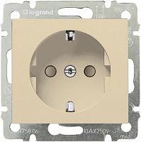 Розетка с заземлением без рамки Legrand Valena 1-м. шторки слоновая кость картинка